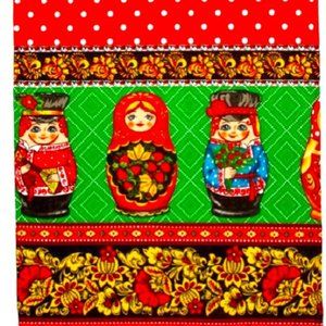 NWT Matryoshka Polka Dot Kitchen Towels 100%Cotton Waffle Weave